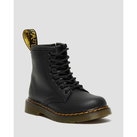 Dr. Martens Toddler 1460 Black Softy T Leather Lace Up Boots Size 3 - Picture 1 of 9